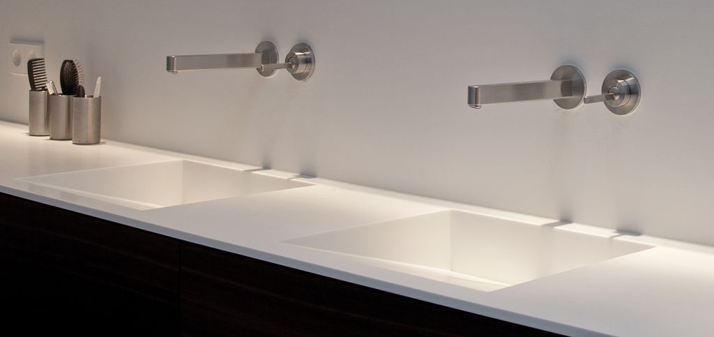 Wastafel solid surface dubbel