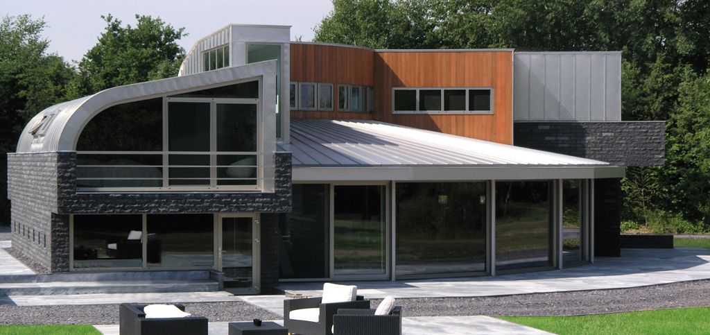 moderne villa in landschap