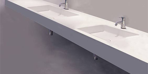 Wastafel Saint Lucia Double, Corian, uit de B Dutch design wastafel series. B Dutch design wastafels van topkwaliteit Corian die niet vergeelt. De B Dutch wastafel collectie is enorm groot en ook op maat te maken. Een wastafel voor elke wens. Bent u op zoek naar een: wastafel, wasbak, waskom, dubbele wastafel, wasbak voor in de badkamer, wastafelblad, wastafel kom, opzetwastafel, wastafel zonder kraangat, dubbele wasbak, ... B Dutch heeft het in diverse afmetingen of kan uw wastafel op maat maken. Maatwerk uit eigen fabriek!