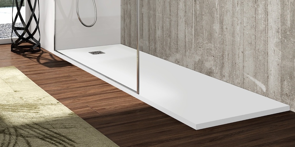 B DUTCH Novo douchebak Mineral Matt White 1200/1000 120 x 100 cm