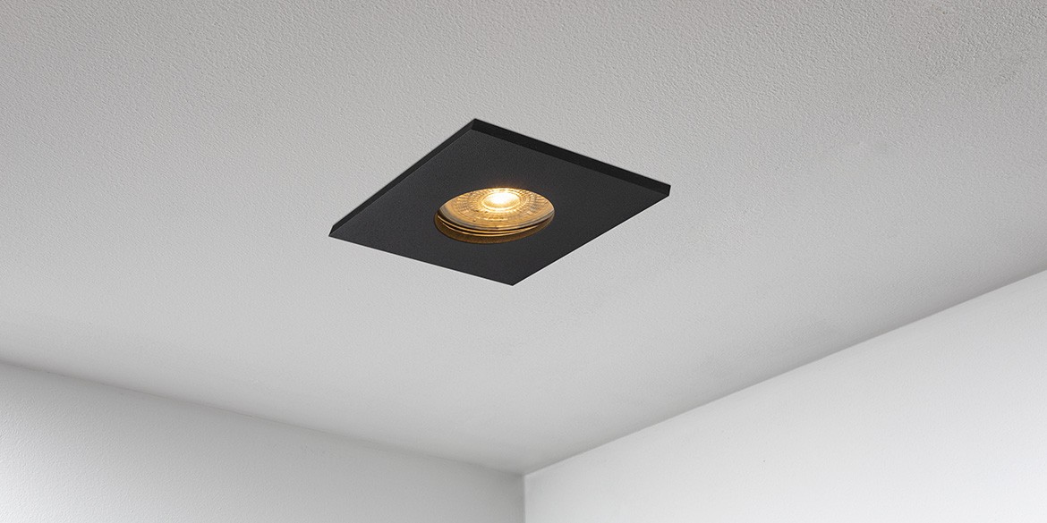 B Dutch Led Inbouwspot Badkamer Veranda Square Essential Ip65 Matt Black 85x85x30mm B Dutch