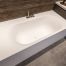Solid Surface Corian ligbad New York B DUTCH. Mat wit, modern design. 180 cm lang, 90 cm breed, 55 cm hoog. Ook maatwerk mogelijk.
