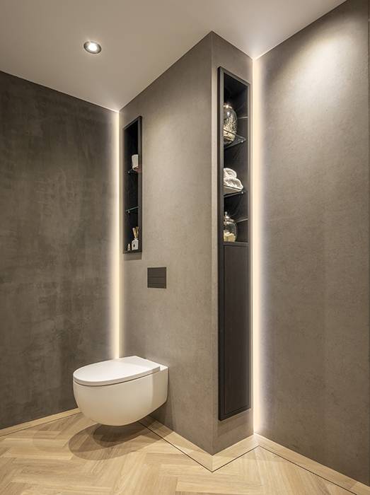 design keramische toiletombouw met kastruimte bdutch design regendouche met geïntegreerde afzuiging en verlichting